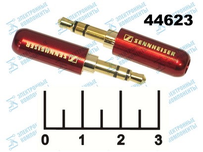 Разъем AUD 3.5 штекер стерео металл gold красный Sennheiser (19-0027)