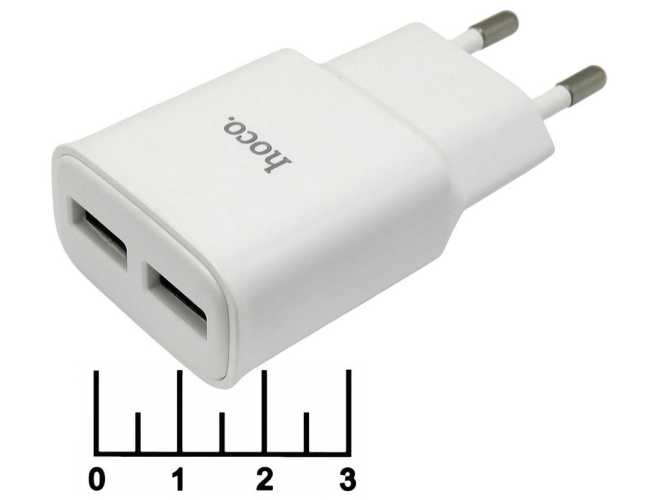 Сетевое зарядное устройство 2USB 5V 2.4A Hoco C88A