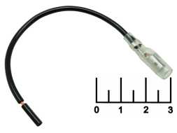 Клемма круглая гнездо на проводе 1*0.75мм 13см черная с изоляцией (5016/DJ221СБ)