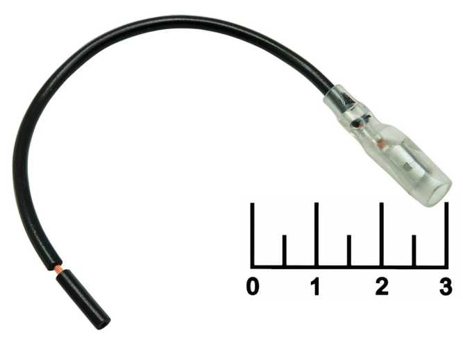 Клемма круглая гнездо на проводе 1*0.75мм 13см черная с изоляцией (5016/DJ221СБ)
