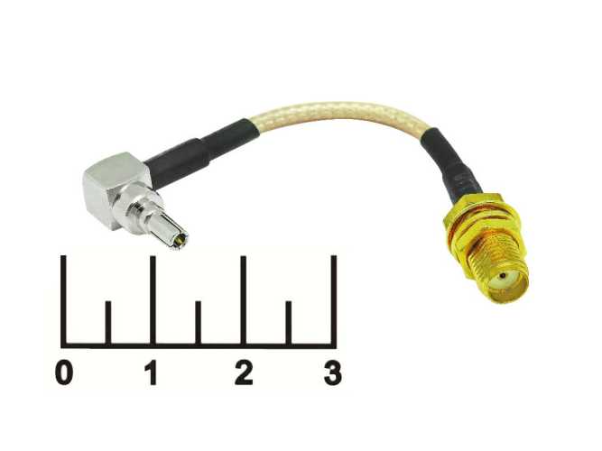 Переходник CRC9 штекер угол/SMA гнездо 7см OT-PCK30