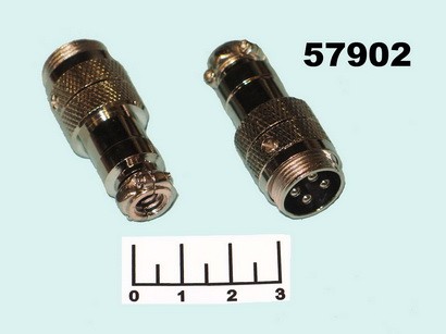 Разъем 4pin штекер хром на кабель GX16 (MIC-16-4)