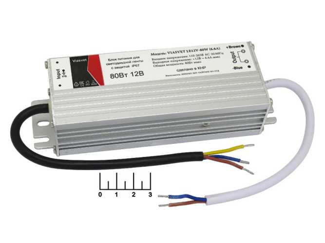 Блок питания 12V 6.6A 80W LE12V-80W Viasvet IP67