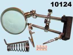 Лупа-подставка паяльная с захватом 90мм (JM-508)