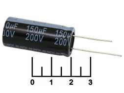 Конденсатор электролитический ECAP 150 мкФ 200В 150/200V 1636 105C (Yageo) (125344)