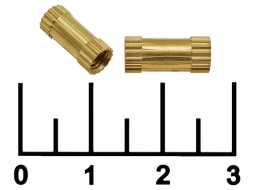 Втулка с внутренней резьбой М4*12*5 латунь