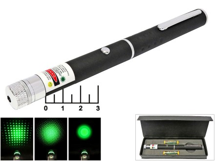Лазер Диско портативный зеленый 2*AAA L04-2 (3 насадки)