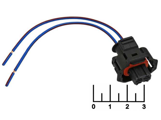 Разъем 2pin гнездо влагозащищенный на проводе 1928403874 Cargen (AX537)
