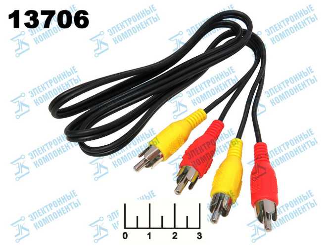 Шнур 2RCA-2RCA 1м пластик Rexant