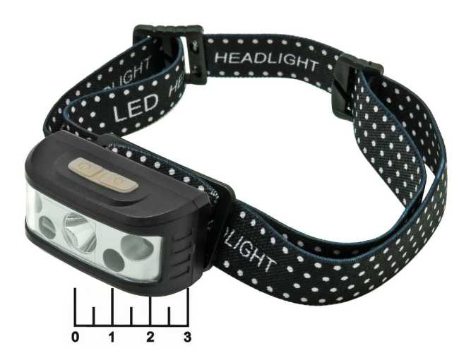 Фонарь налобный 1+1 светодиод белый+красный аккумуляторный с датчиком движения Патриот PT-FLG38