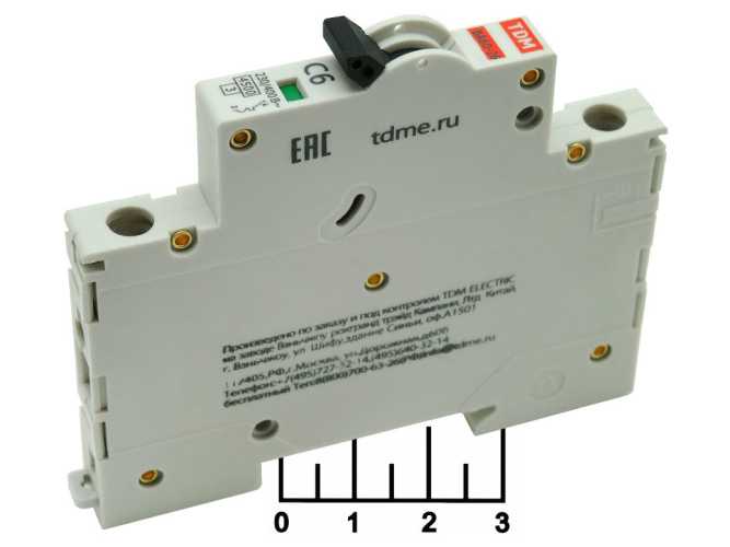 Автоматический выключатель C 6A 1-полюсный ВА60-26 TDM (мини)