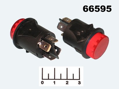 Кнопка IPBS-R/R красная с фиксацией 4 контакта 06L 12V (7087)
