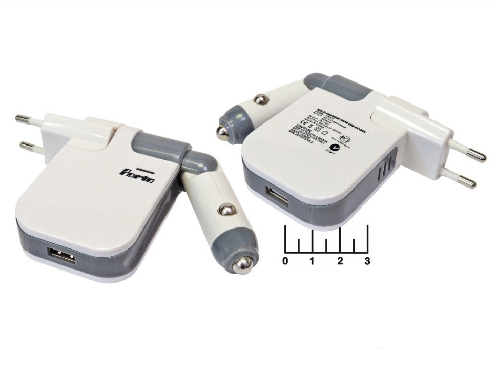 Сетевое зарядное устройство USB 5V 1.2V + з/у авто трансформер