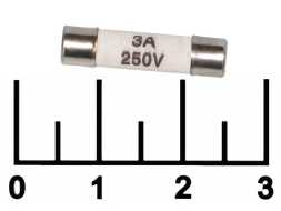 Вставка плавкая керамическая ВПК 3A 5*20 (предохранитель)