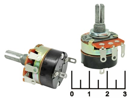Резистор переменный 500 кОм 24S1-B500K выкл (+56) (WH138)
