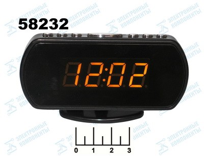 Часы цифровые + термометр KS-781-5 желтые авто
