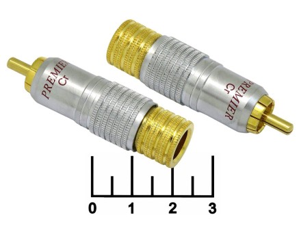 Разъем RCA штекер gold цанга 11мм Premier (1-280G/1-222G)
