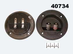 Клемма банан 2 гнезда металл круглая 82мм (10-0047N)