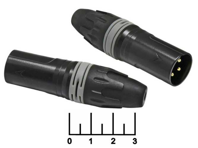 Разъем XLR штекер металл серый gold