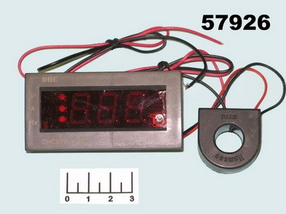 Радиоконструктор вольтметр/амперметр/частотомер DHC6BP-VAZ цифровой 600V/100A/100Hz красный