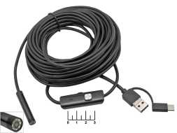 Видеокамера USB/micro USB/Type C инспекционная 8LED 8мм 10м эндоскоп