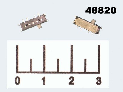 Микропереключатель движковый 3-х позиционный 4 контакта SK-02/CB-3P №4 (S0143/IS-1300A-W)