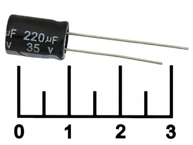 Конденсатор электролитический ECAP 220 мкФ 35В 220/35V 0812 105C (JWCO)