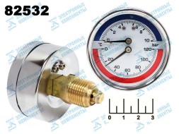 Измеритель давления 10 bar (манометр) + термометр (010370(18X1/4))