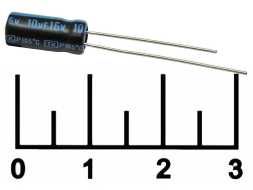 Конденсатор электролитический ECAP 10 мкФ 16В 10/16V 0511 105C (TK)