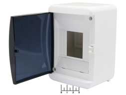Бокс 4 модуля навесной с крышкой TEKFOR Mini КМПн-4 (белый)