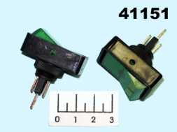 Выключатель 12/20 12V 20A ASW-11D зеленый 3 контакта (перекидной)