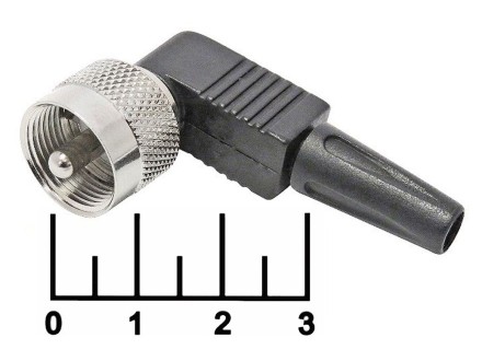 Разъем UHF штекер (PL-259) под винт на кабель резиновый угол (591C)
