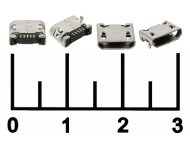 Разъем питания micro USB 5pin гнездо (ж) 2 крепежа №10 (S0709)