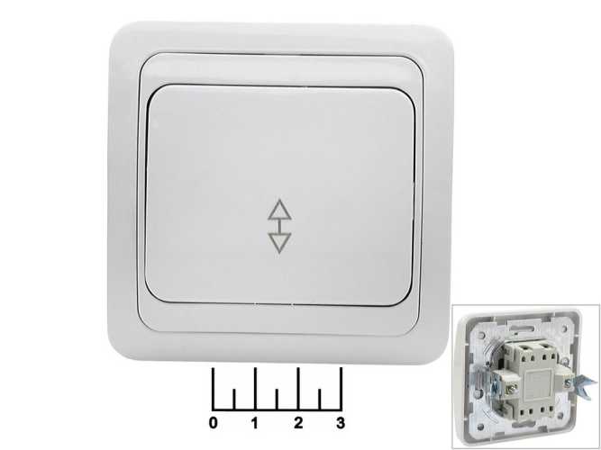 Выключатель 1-клавишный проходной TDM (Валдай) белый (SQ1804-0003)