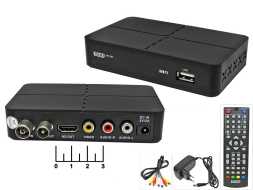 Ресивер цифровой телевизионный DVB-T2 Эфир HD-222 + медиаплеер (шнур 3RCA-3RCA)