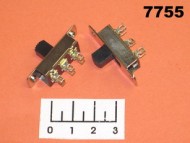 Переключатель движковый 3-х позиционный 6 контактов (KBB70-2P3W) короткий рычаг