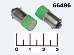Лампа светодиодная 12V 0.5W BA9S зеленая