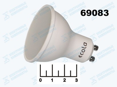 Лампа светодиодная 220V 7W MR16 GU10 2800K белый теплый матовая Ecola (56*50) G1UW70ELC