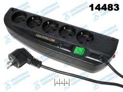 Сетевой фильтр 4+1/1.8м Vektor-Com (max-10A) (белый)