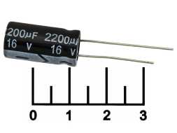 Конденсатор электролитический ECAP 2200мкФ 16В 2200/16V 1020 105C (JWCO)