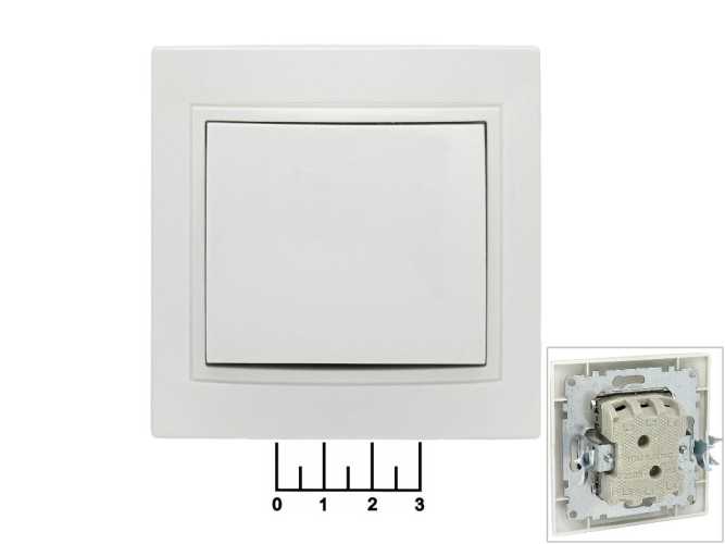 Выключатель 1-клавишный TDM (Таймыр) белый керамика (SQ1814-0001)