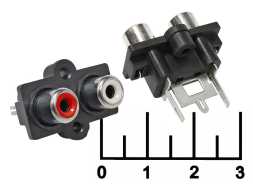 Разъем RCA 2 гнезда в панель (7-0300)