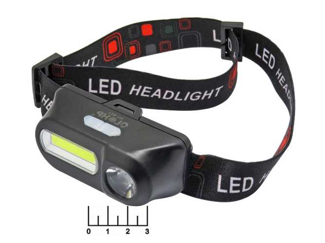 Фонарь налобный 1*18650 1+1 светодиод COB HT-821/KX-1804 4 режима (з/у micro USB)