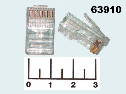 Разъем телефонный штекер линейный 10P10C (RJ-50)