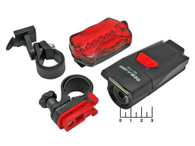 Набор фонарей велосипедных YZ-1125 3*AAA+2*AAA (передний + задний)