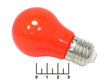 Лампа светодиодная 220V 3W E27 красная Feron LB-375 (50*91) (25924)