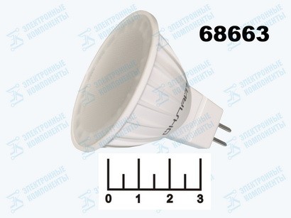 Лампа светодиодная 220V 7W MR16 GU5.3 4000K белый матовая 5LED Онлайт