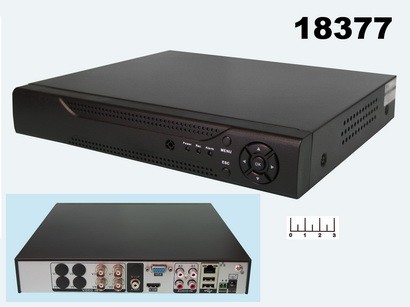 Видеорегистратор 4 канала ASK-204 + USB + мышь + ПДУ (гибридный)