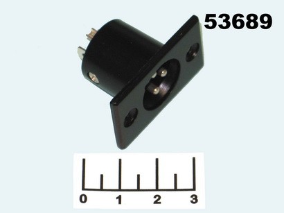 Разъем XLR штекер в панель под 2 винта черный (25-3M)