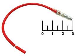 Клемма круглая штекер на проводе 1*0.75мм 13см красная с изоляцией (DJ211СБИМ)
